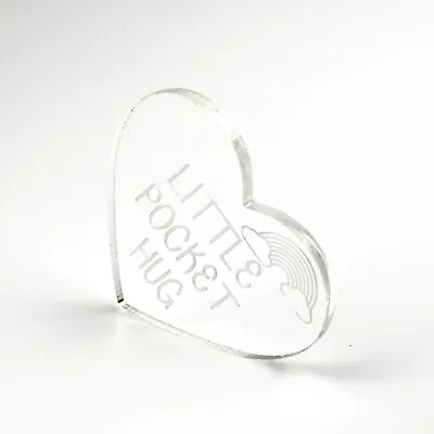 Little Pocket Hug Clear Heart Token Miss You Note Isolation Gift For A Loved One • £19.99