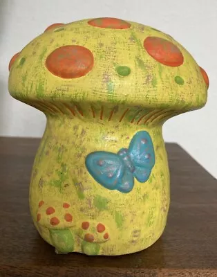 Pottery Mushroom With Butterfly 6” X 5” • $21