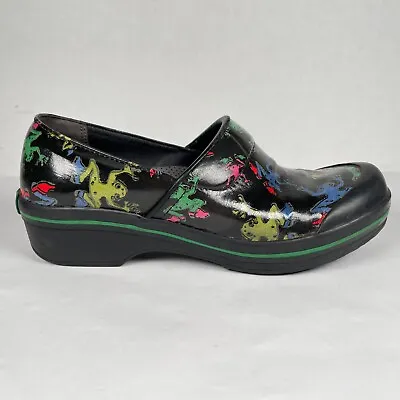 Dansko Vegan Womens Size EU 39 US 8 Comfort Clogs Printed Frogs Slip On Shoes • $23.74