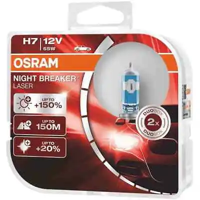 OSRAM Night Breaker Laser +150% H7 Car Headlight Globes (Twin) • $59.99