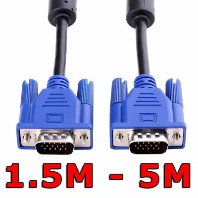 VGA 15pin Male To SVGA Male Cable PC Monitor Extension HDTV Computer LCD Screen • $13.49