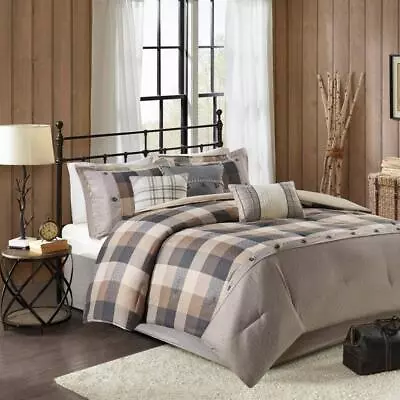 Madison Park Comforter Set 104  X 92  California King Polyester Gray (7-Pcs) • $99.21