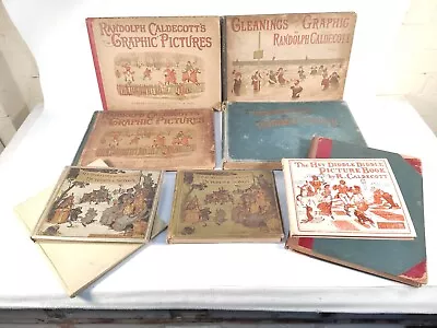 Collection Of Randolph Caldecott Books Of Various Cartoons Plus Other Books • £195