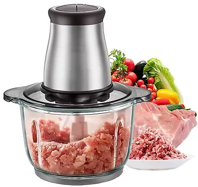 NEW Electric Food Chopper 500W Food Processor Meat Grinder With 2L Glass Bowl • $41.49