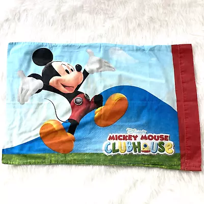 Vintage Disney Mickey Mouse Pillow Case Count With Me 1 2 3 Clubhouse Standard  • $7.95