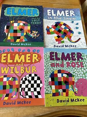 Elmer The Patchwork Elephant 4 Paperback Books Excellent • $14.88