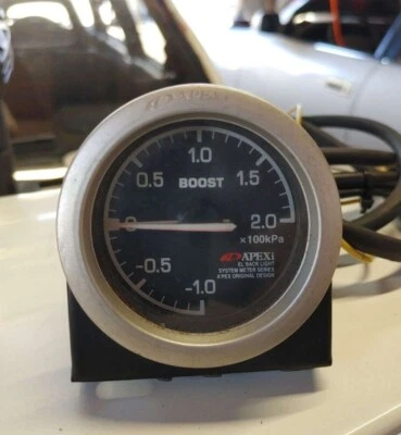 $85 • Buy Apexi Turbo Black Face Boost Gauge 2 Bar Vacuum Meter JDM Original And Harness