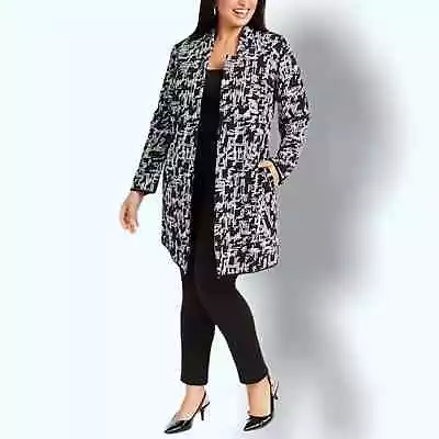 NWT Alfani Open Front Black & White Jacket Sz 0X • $67.94