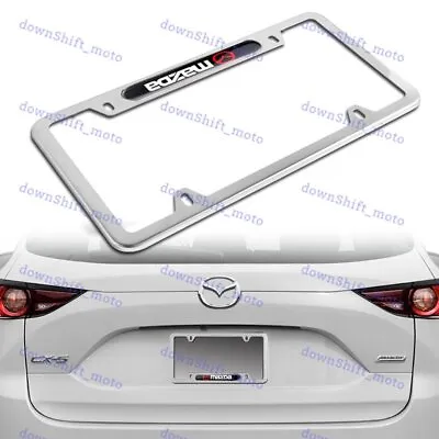 For 1PCS MAZDA 3 6 Black Silver License Plate Frame Stainless Steel Metal New • $10.99