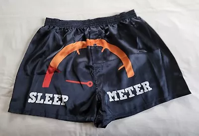 Sleep Meter Mens Printed Novelty Satin Boxer Shorts Size L New • $8.99