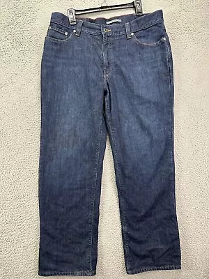 L.L. Bean Jeans Mens 35X29 Blue Cotton Flannel Lined Classic Fit Straight Denim • $28.50