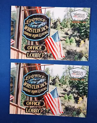 Lot Of 2 Postcard Whistlin’ Jack Dining Room & Lounge Motel Cliffdell WA NEW • $3