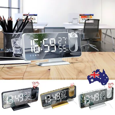 Smart Digital LED Projection Alarm Clock Time Temperature Projector LCD Display • $32.47