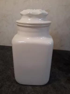 Vintage Large White Glass Jar /Canister With Cover • $18