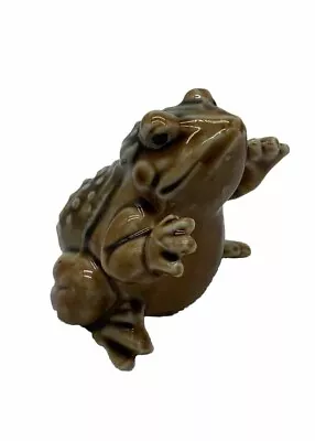 Vtg. Majolica Glaze Horn Toad Frog Japan Figurine 2  X 3 . • $16.99