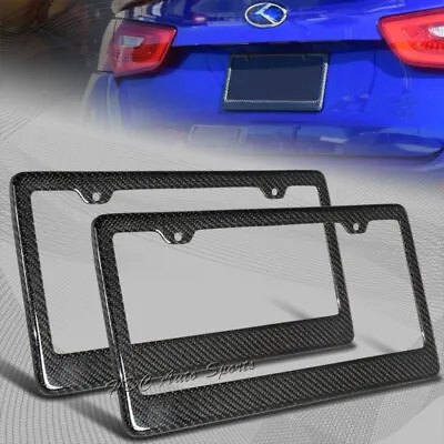 2 X Type-1 Real Carbon Fiber License Plate Cover Frame Front & Rear Universal • $29.99