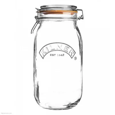 £9.20 • Buy Kilner Round Clip Top Glass Jar Home Kitchen Storage Solution 1.5 Liter Clear