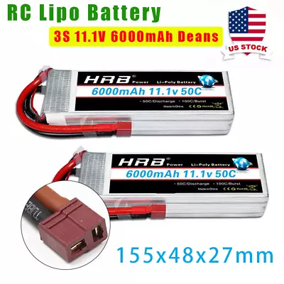 2X 11.1V 3S 50C 6000mAh LiPo Battery Dean Plug For ARRMA FELONY 6S BLX LIMITLESS • $76.99