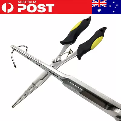 Stainless Steel Fishing Hook Remover Pliers Braid Tackle Line Cutter Scissors • $15.99