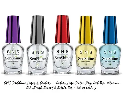 SNS SenShine - Gelous Base/Sealer Dry/Gel Top /Vitamin Oil /Brush Saver- 0.5 Oz • $47.20