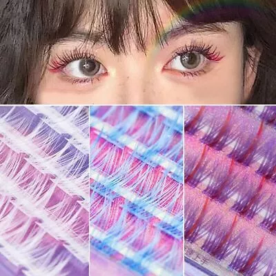 Segmented Individual Lashes Curly Extensions Eyelash Coloured Eyelash  Makeup • £3.38