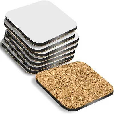 £3.99 • Buy MDF Blank Sublimation Coasters Cork Backed - 9cm X 9cm White Blanks Square