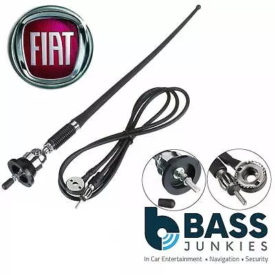 FIAT DUCATO AM/FM Rubber Mast Roof/Wing Mount Car Radio Aerial Antenna CHROME • £10.95