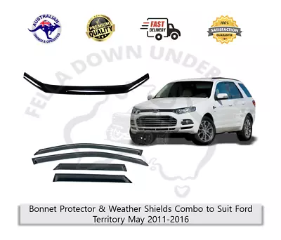 Bonnet Protector & Weather Shields Combo To Suit Ford Territory 5/2011-2016 • $126.99