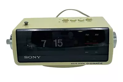 Sony Solid State Digimatic AM FM Radio Flip Clock 8FC-100W TURNS ON Vtg 80s Read • $39.95