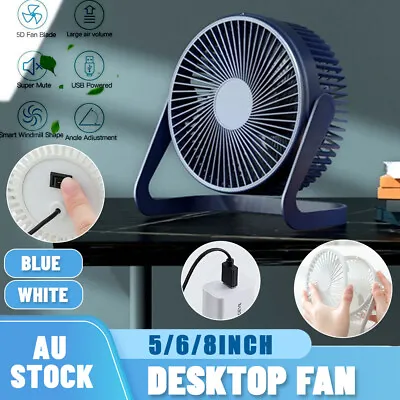 $19.90 • Buy Portable Mini USB Cooling Fan 360° Small Desktop Desk Quiet Computer 5/6/8 Inch