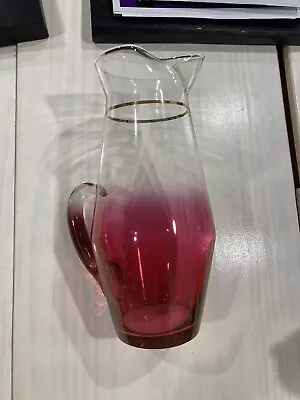 Glass Pitcher Pink • $35