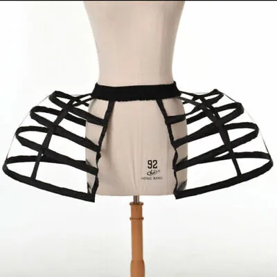 Women Double Hoop Skirt Pannier Crinoline Gown Underskirt Dress Cage Bustle • £17.39