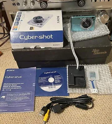 Mint Blue Sony Cyber-Shot DSC-W120 7.2MP Digital Camera & Accessories • $225