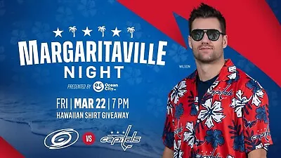 New Washington Capitals Hawaiian Shirt SGA Size XL 3/22/24 Margaritaville Night • $39.99