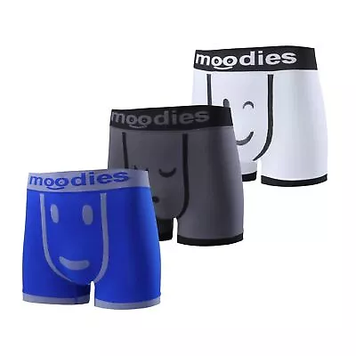 3 Pairs Moodies Mens Seamless Boxer Shorts Trunks Adults Briefs Underwear • £7.45