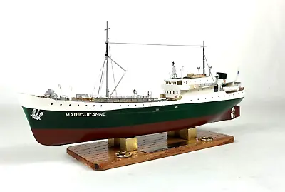 Model Ship Scale Model Fishing Boat Vintage Heller Marie Jeanne W Box Cover Art • $165