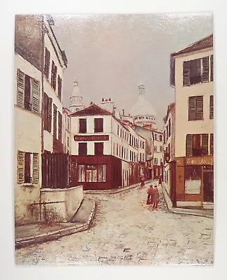 Midcentury Maurice Utrillo Montmartre Cityscape WINDE LITHO CARDBOARD 11x14 • $9.02