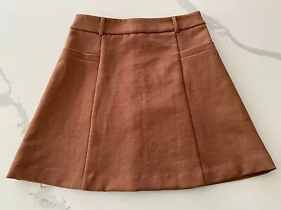 Kookai A Line Mini Skirt Sz 36 Brown Colour - As New Condition • $79.99