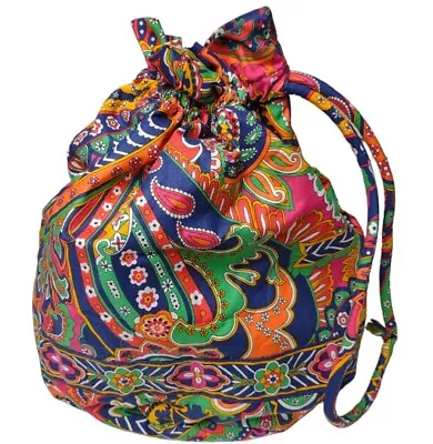 Vera Bradley Ditty Bag Travel Lilli Bell Venetian Paisley Bittersweet Lined • $14.99