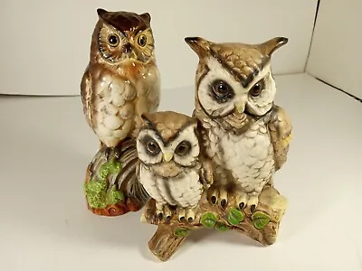 Lot Of 2 Vintage Owl Figurines Made In Japan Collectible 6  & 6.5  Tall • $34.31