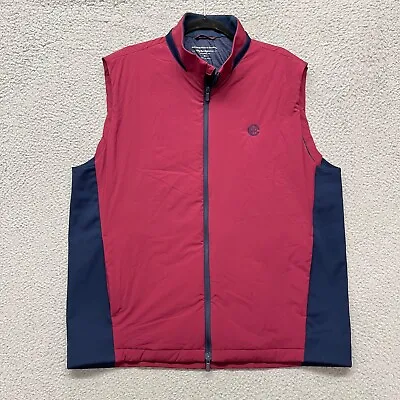 Holderness & Bourne Vest Mens XL Burgundy The King Full Zip Golf Performance • $49.88