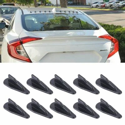 $9.59 • Buy 10Pcs Universal Vortex Generator PP EVO-Style Roof Shark Fins Spoiler Wing Kit