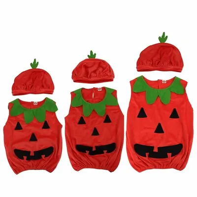 Halloween Baby Kids Boy Girl Pumpkin Fancy Dress+Hat Clothes Cosplay Costume FP • £8.07