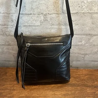 Joe's Jeans Brand Black Leather Crossbody Adjustable Strap Handbag Bag Purse • $29.99