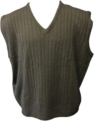 NWT 6X Tall 6XLT Ribbed Mocha Heather Sweater Vest Big And Tall 100% Acrylic • $39.95