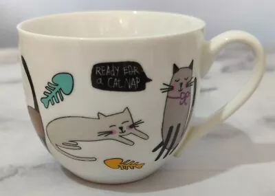 Cat Themed Mug Large Cappuccino Cup Ready For A Cap Nap • £8