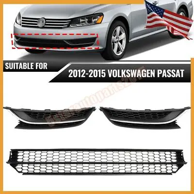 For 2012-2015 VW Passat Front Bumper Radiator Lower Grille Grill Fog Light Cover • $61.80