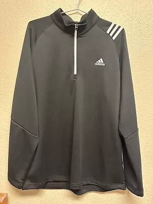 Adidas Mens Golf Black Long Sleeve Polo Shirt Half Zip • $11.95