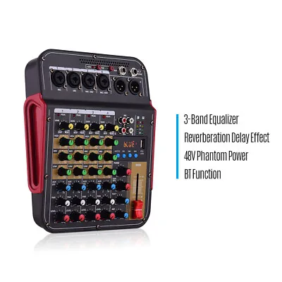 4 Channels Audio Mixer Bluetooth USB Sound Mixing Console Amplifier Studio O9A7 • $46.99