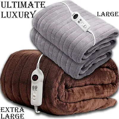 Luxurious Electric Heated Throw Soft Fleece Cosy Over Blanket Double Single Warm • £37.95